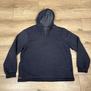 Buffalo David Bitton Men's Blue 1/4 Zip Pullover Hoodie Size Extra Large XL